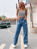 Personalized Graffiti Print Straight-Leg Jeans – Urban Art Meets Denim